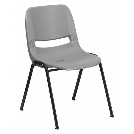 Stack Chair,Ergo Shell,Plastic,Gray