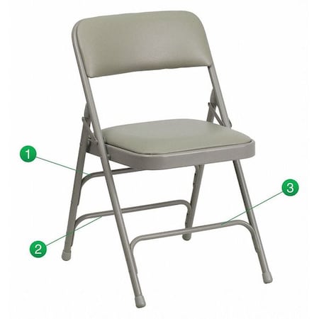 Vinyl Folding Chair,Gray