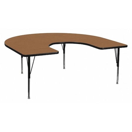 Horseshoe Activity Table, Laminate, Wood Grain