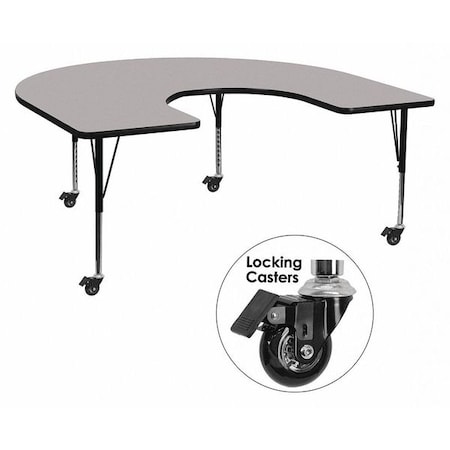 Horseshoe Activity Table, Laminate, Grey