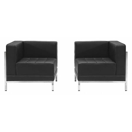 Hercules Imagination Two Piece Corner Chair Set, Black Seat, Black Back, 28-1/2 in W 28-1/2" L
