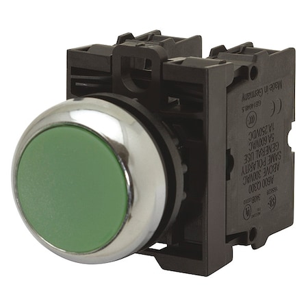 Illuminated Push Button, 22.5 mm, 1NO, Green