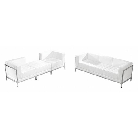 4 pcs. White Leather Reception Set, Imagination Series