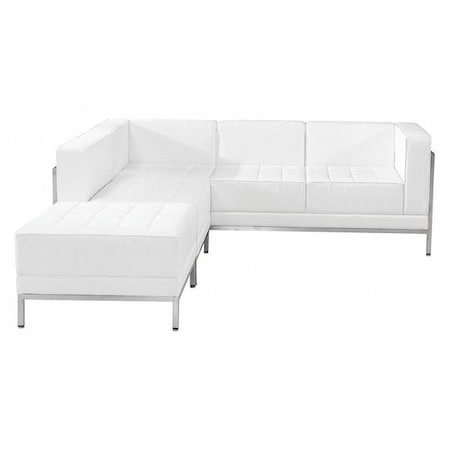 3 pcs. Living Room Set, 28-3/4", 84-3/4" x 27-1/2", Upholstery Color: White