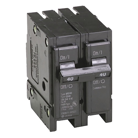 Circuit Breaker, BR Series, 40A, 2 Pole, 120/240V AC, 10kA