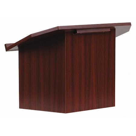 Foldable Tabletop Lectern,Mahogany, 27" W, 16.25" L, 19" H, Laminate, Red