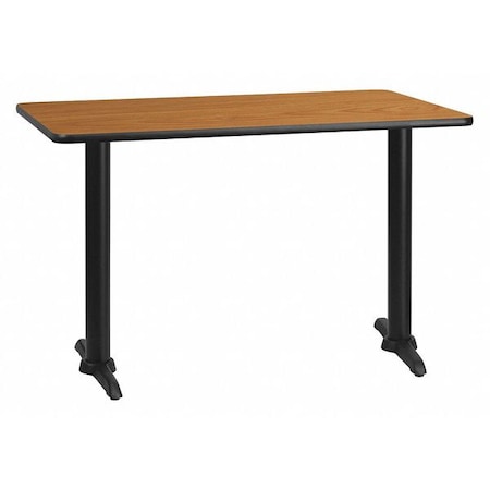 Rectangle Natural Laminate Table, 30" W, 48" L, 31.125" H, Laminate Top, Wood Grain