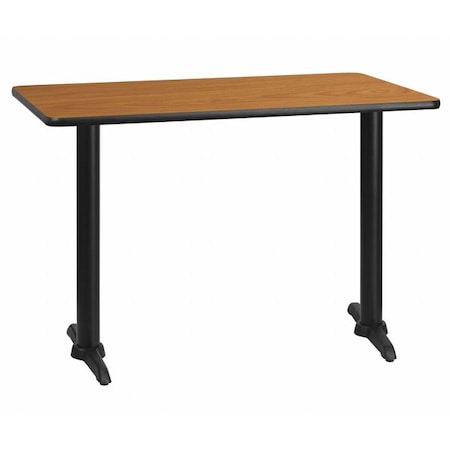 Rectangle Natural Laminate Table, 30" W, 42" L, 31.125" H, Laminate Top, Wood Grain
