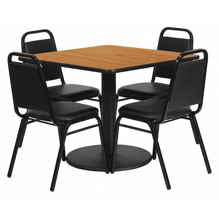 Square Natural Laminate Table, Laminate Top, Wood Grain