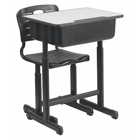 Desk Chair Open Front Desk and Chair, 16-1/4" to 18-1/2" Height, Grey