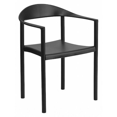 Cafe Chair, Stackable, Plastic, Black