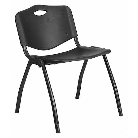 Stack Chair, Plastic, Black, 29.75" H