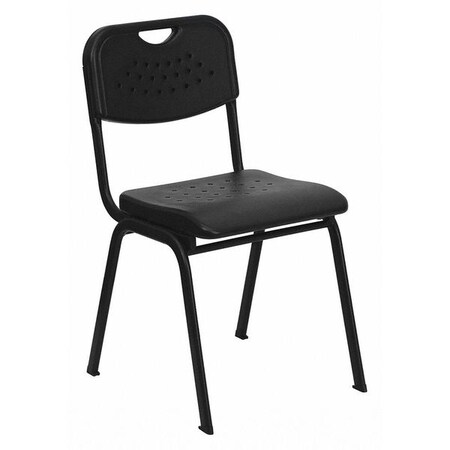 Stack Chair,Plastic,Black,400 lb. Capcty