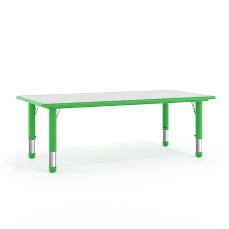 Rectangle Preschool Table,Green,23-5/8"x47-1/4", Plastic, Steel, Green