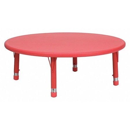 Round Activity Table, Plastic, Steel, Red