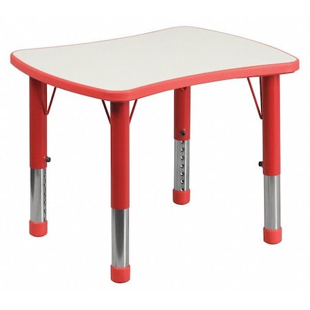 Rectangle Activity Table, Plastic, Steel, Red