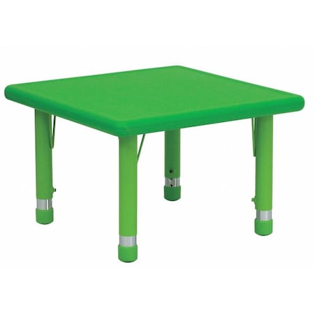 Square Activity Table, Plastic, Steel, Green