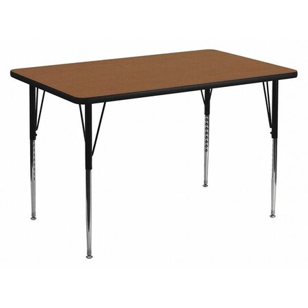 Rectangle Activity Table, 36" W, 72" L, 30.25" H, Laminate, Wood Grain