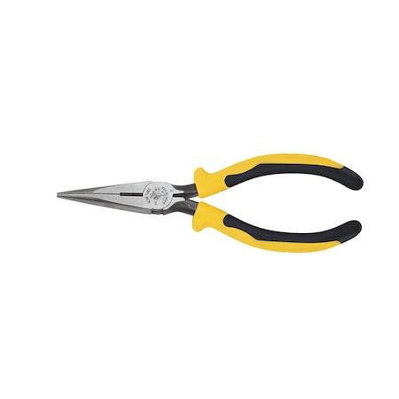 6 5/8 in J203 Needle Nose Plier,Side Cutter Plastic Dipped Handle