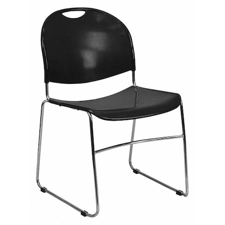 Stack Chair,Chrome Frame,Blk,800 lb.