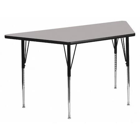Trapezoid Activity Table, Chrome, Laminate, Particleboard, Steel, Grey