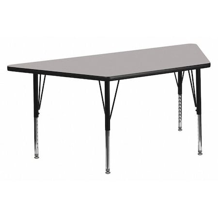 Trapezoid Activity Table, Chrome, Laminate, Particleboard, Steel, Grey