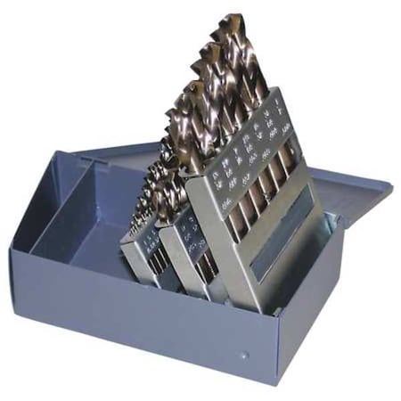 29PC 135 Degree Heavy-Duty Cobalt Screw Machine Drill Set Chicago-Latrobe 559 Straw HSS-CO 1/16-1/2x1/64