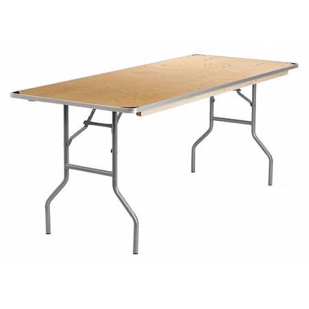 Rectangle Folding Table, Wood Top, Wood Grain