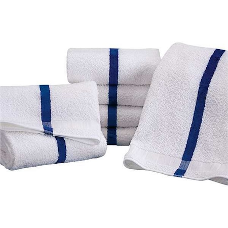 Pool Towel,w/Blue Stripe,20x40,PK12