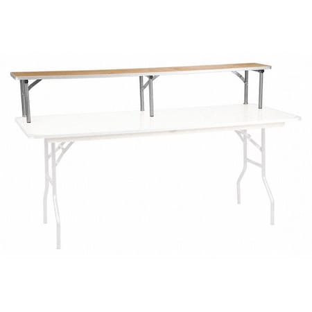 Rectangle Bar Top Riser,72"X12"X12", Wood Top, Wood Grain