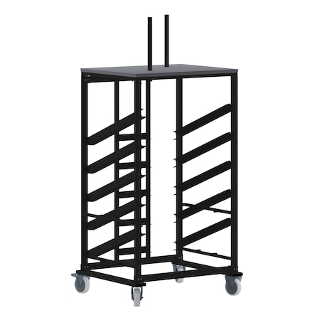 Round Round Cocktail Table Dolly,30" dia., 34.5" W, 28.75" L, 79.5" H, Black