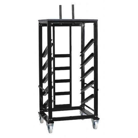 Round Round Cocktail Table Dolly,24" dia., 28.5" W, 23.25" L, 79.5" H, Black