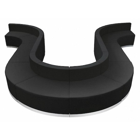10 pcs. Living Room Set, 25-1/4" to 156" x 27", Upholstery Color: Black, Series: Alon