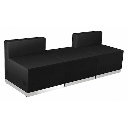 3 pcs. Living Room Set, 25-1/4" to 25-1/2" x 27", Upholstery Color: Black
