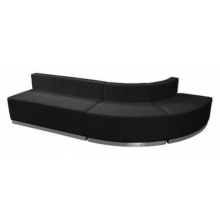 3 pcs. Living Room Set, 25-1/4" to 52-1/2" x 27", Upholstery Color: Black, Frame Material: Metal