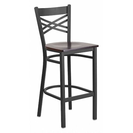 Restaurant Stool,X Back,Walnut Seat