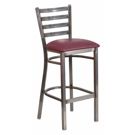 Barstool,Ladder Back,Clr w/Burgundy Sea