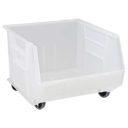 Hang & Stack Storage Bin, Polypropylene, Clear, 11 in H, 16 1/2 in W, 18 in L