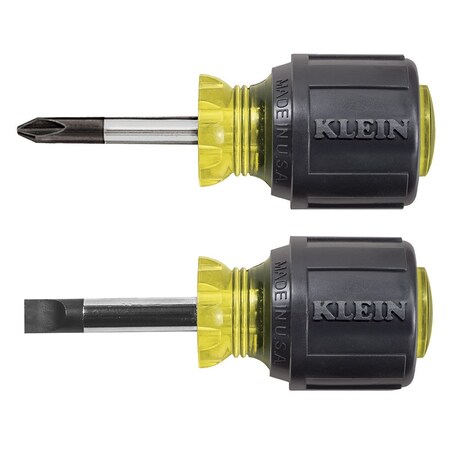 Screwdriver Set, Stubby Slotted and Phillips, 2-Piece