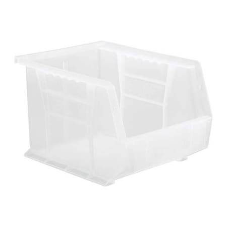 Hang & Stack Storage Bin, Polypropylene, Clear, 7 in H, 8 1/4 in W, 10 3/4 in L