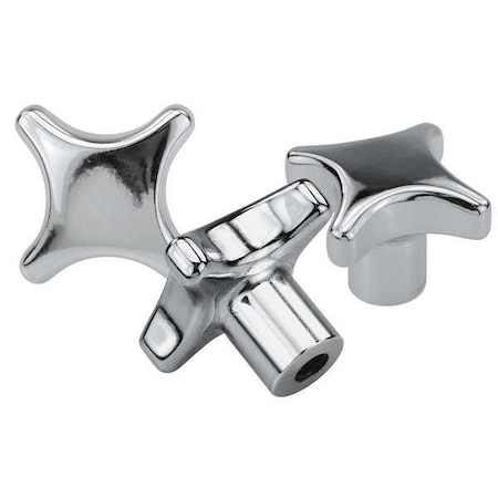 Palm Grip, DIN 6335, D=1/4-20 D1= 32 H=21, Style E, Tapped Blind Hole, Stainless Steel Polished