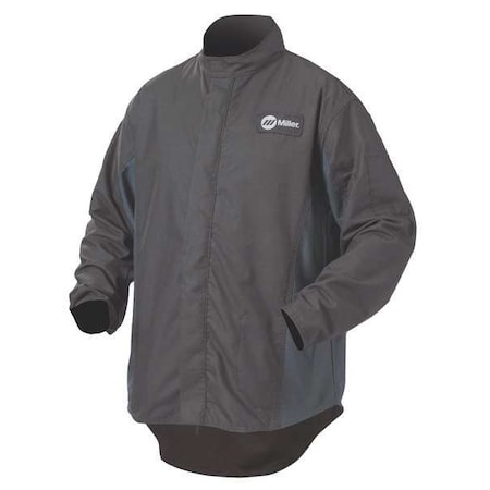 Welding Jacket, WeldX(TM), 7 oz, 30 in Length, Zipper Closure, 1 Pockets, Black, L