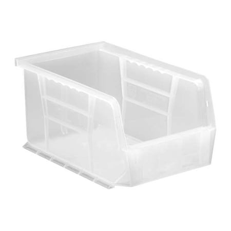 Hang & Stack Storage Bin, Polypropylene, Clear, 5 in H, 6 in W, 9 1/4 in L