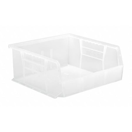 Hang & Stack Storage Bin, Polypropylene, Clear, 5 in H, 11 in W, 10 7/8 in L
