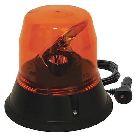 Rotating Beacon,Amber,Magnetic,6" dia.