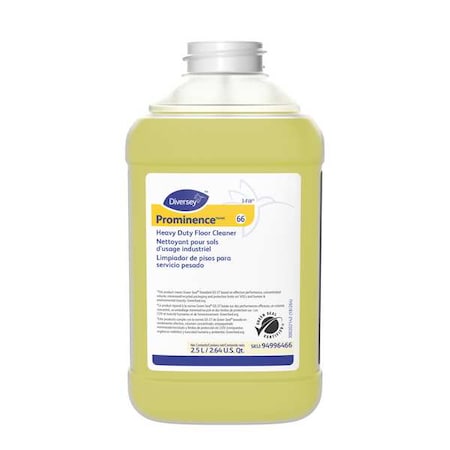 Prominence Heavy Duty Floor Cleaner, J-Fill Dispenser, 2.5L, Citrus, Yellow, PK2