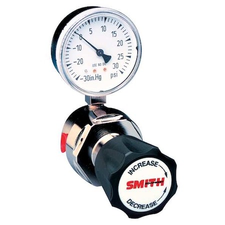 High Purity Gas Regulator, Argon, Helium, Nitrogen, Single Stage, 1/4 in Inlet, 1/4 in Outlet