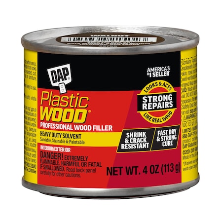 Solvent Wood Filler, Can, Walnut, Plastic Wood