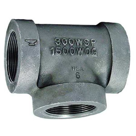 Tee Tee, 2-1/2" Pipe, FNPT, Malleable Iron, Class 300