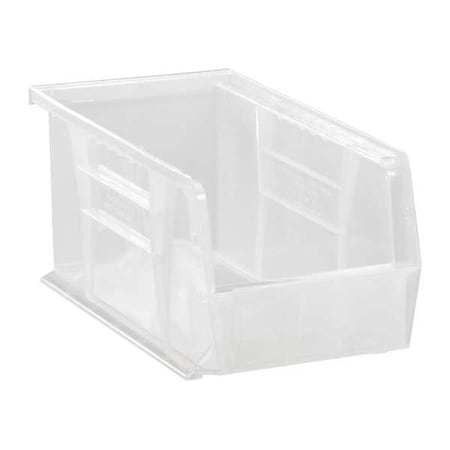 Hang & Stack Storage Bin, Polypropylene, Clear, 5 in H, 5 1/2 in W, 10 7/8 in L